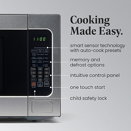Farberware Professional FMO22ABTBKA 2.2 Cu. Ft 1200-Watt Microwave Oven with Smart Sensor Cooking