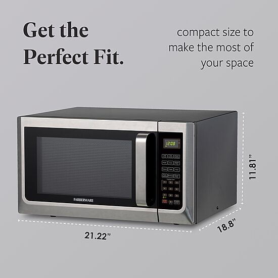 Farberware FMG13SS 1.3 Microwave Oven w LED Light/SENSOR 1100 Watts