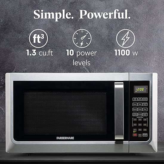 Farberware FMG13SS 1.3 Microwave Oven w LED Light/SENSOR 1100 Watts