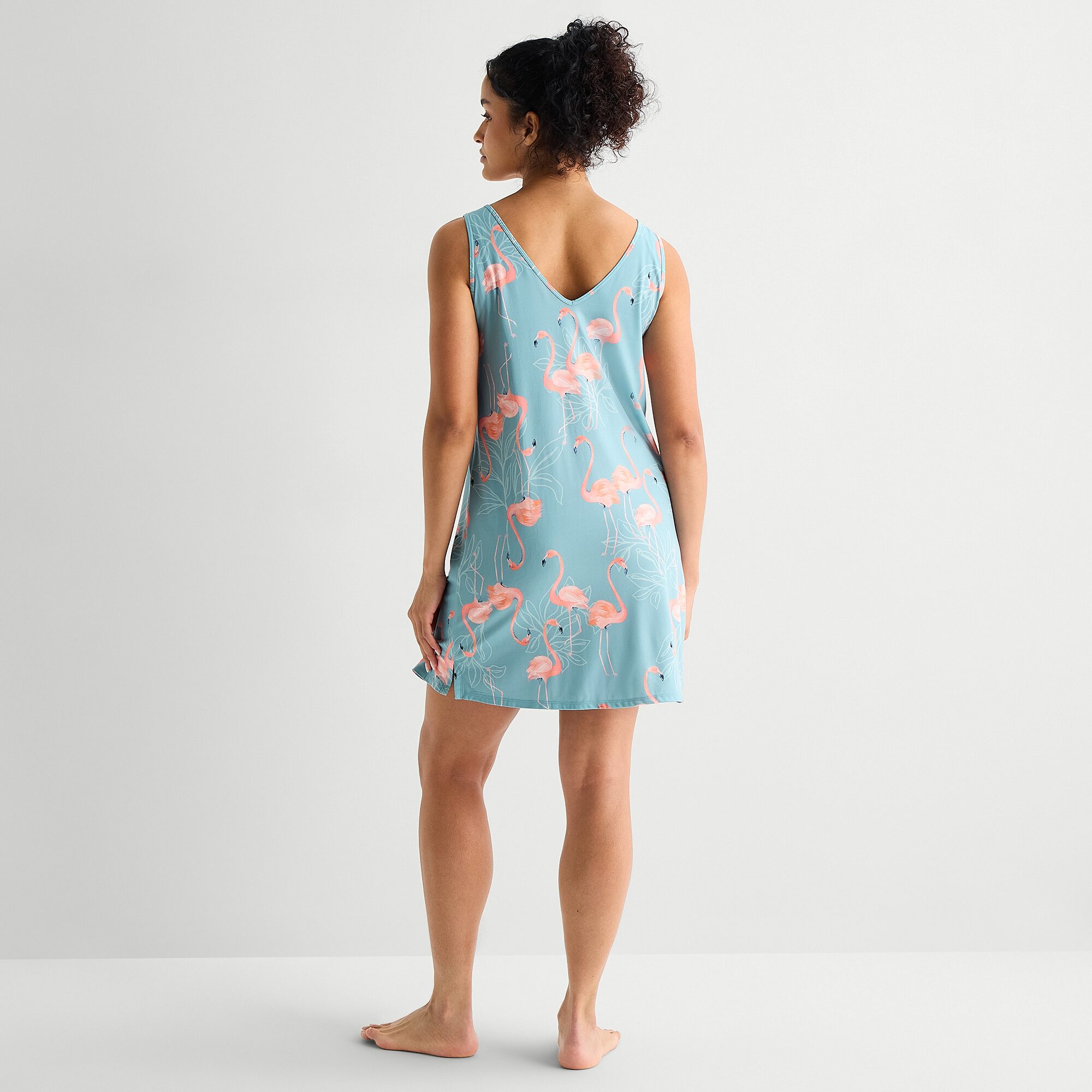 Ambrielle Womens Sleeveless V Neck Nightshirt