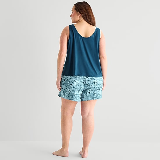 Ambrielle Womens Sleeveless 2-pc. Plus Pajama Set