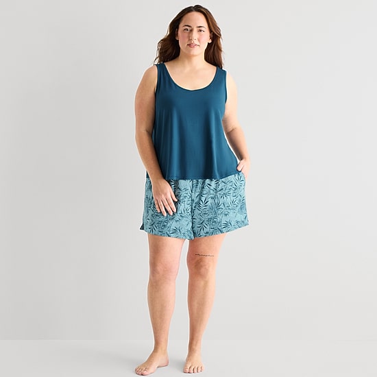 Ambrielle Womens Sleeveless 2-pc. Plus Pajama Set