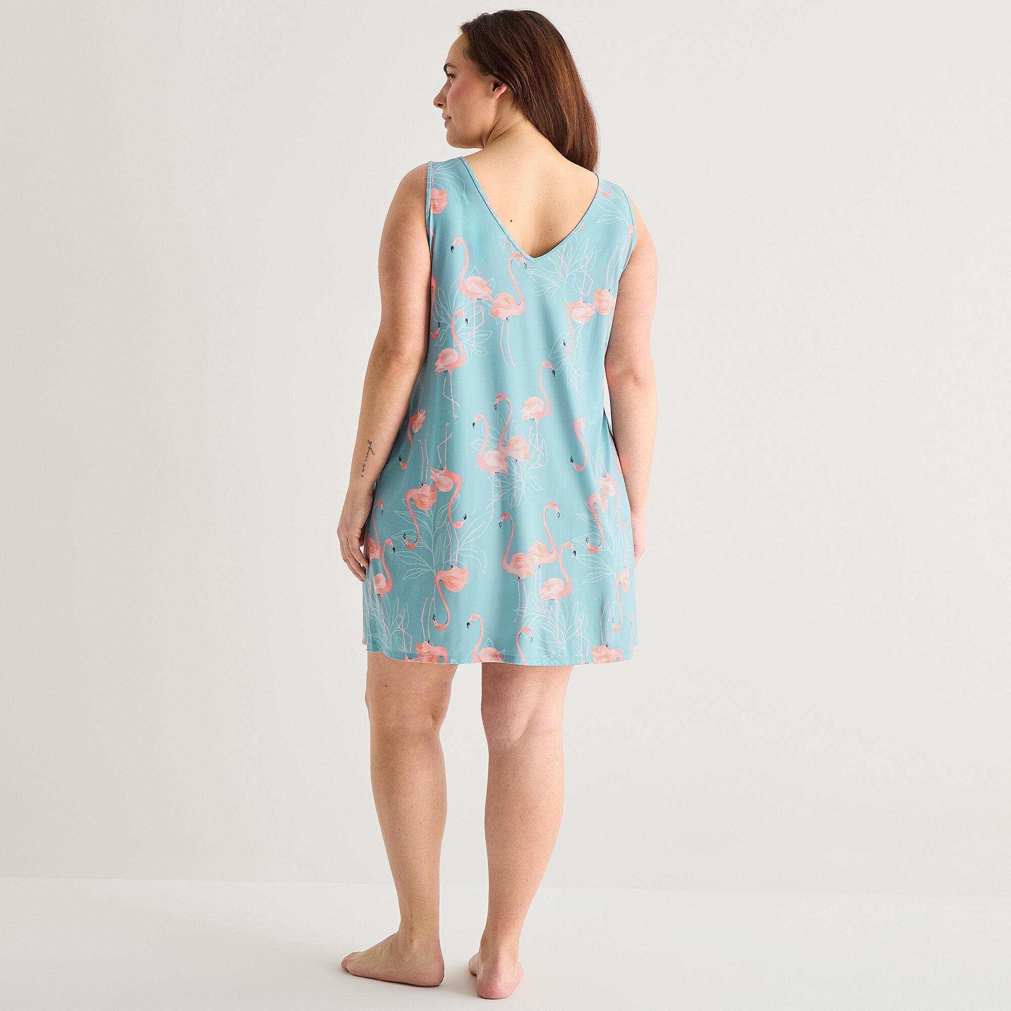 Ambrielle Womens Sleeveless V Neck Nightshirt