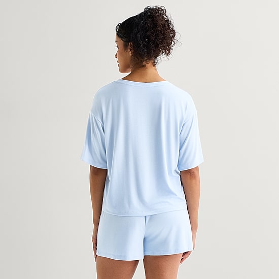 Ambrielle Dream Cool Womens V Neck Short Sleeve Pajama Top