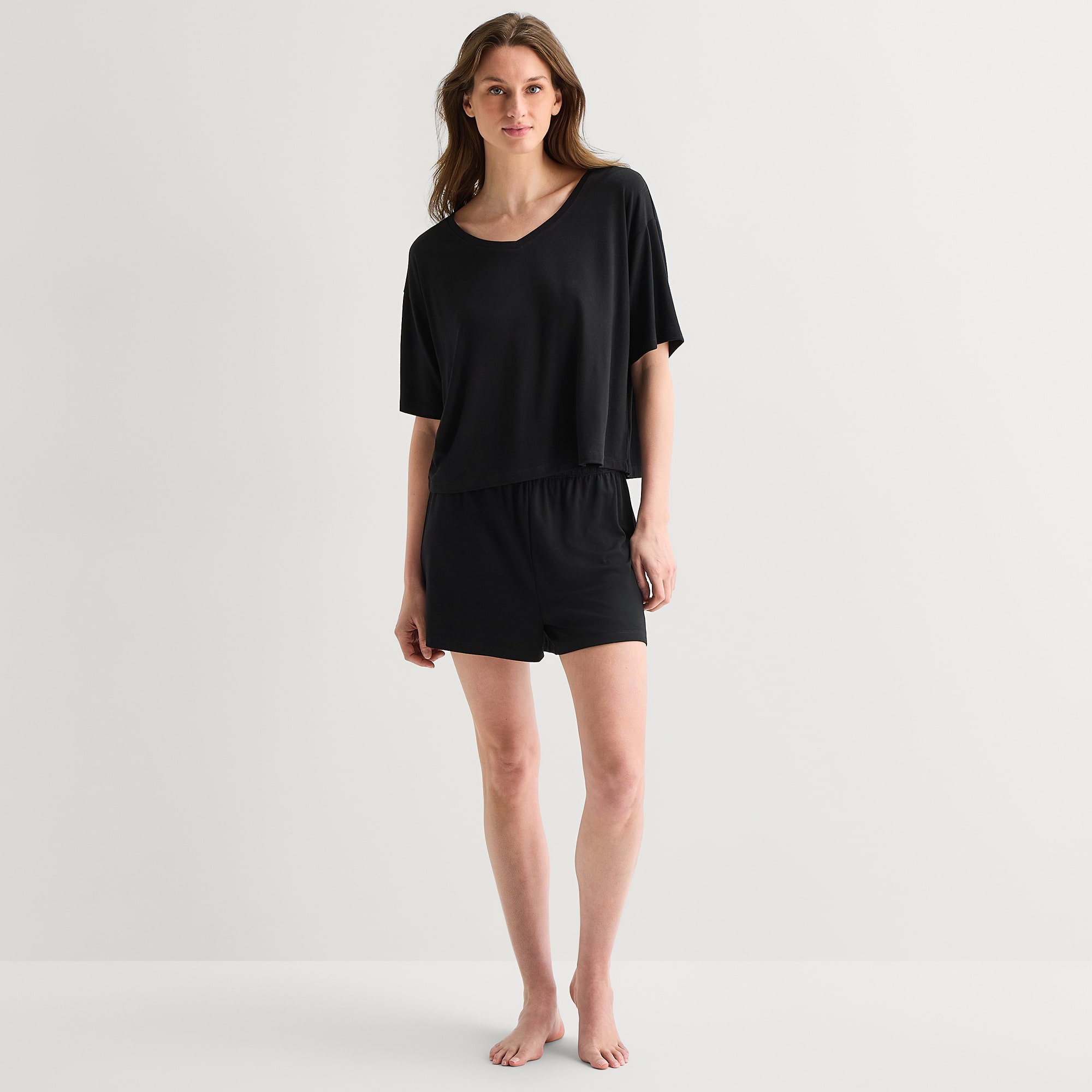 Ambrielle Dream Cool Womens V Neck Short Sleeve Pajama Top
