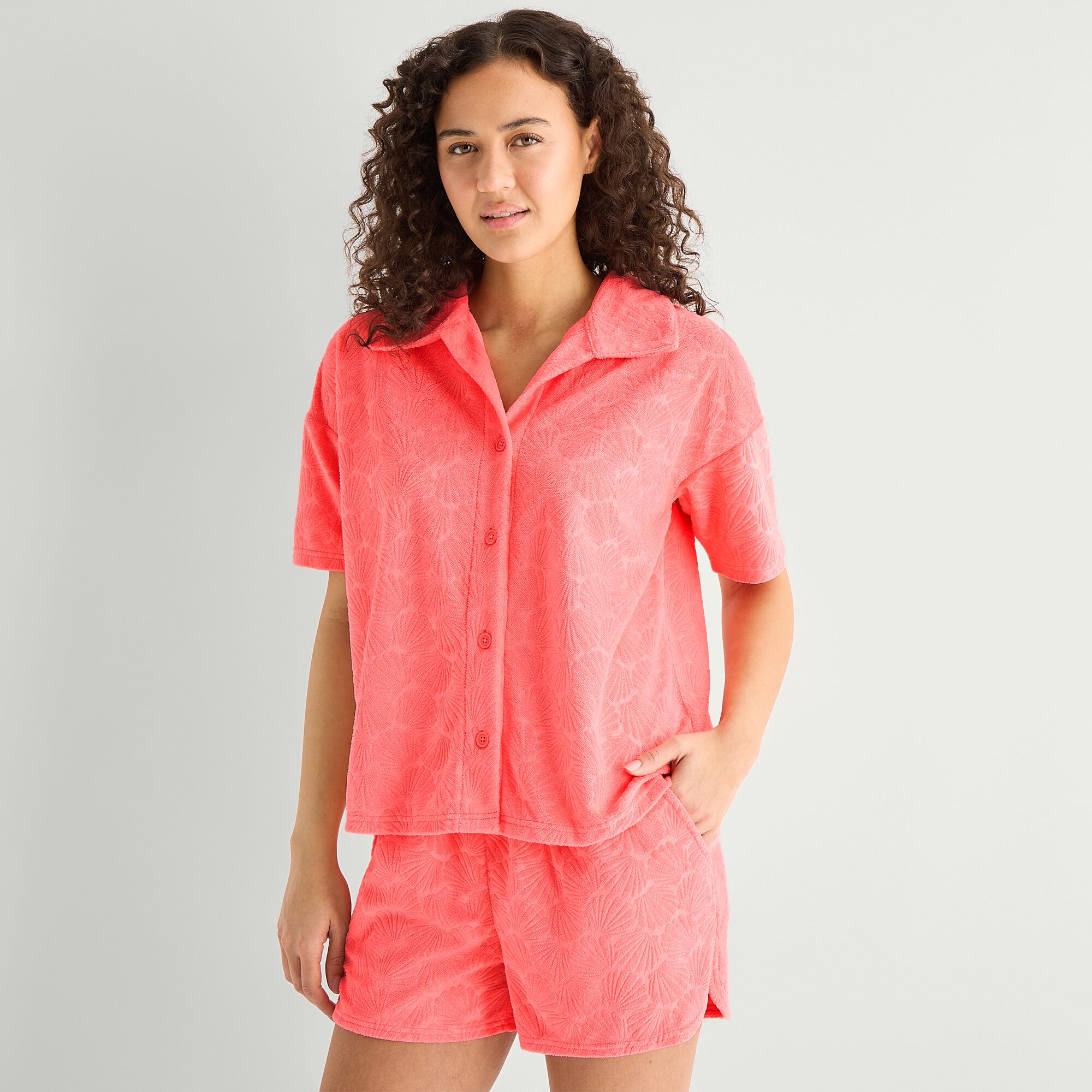 Sleep Chic Womens Short Sleeve Pajama Set