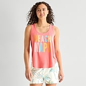 Sleep Chic Womens Scoop Neck Sleeveless Pajama Top