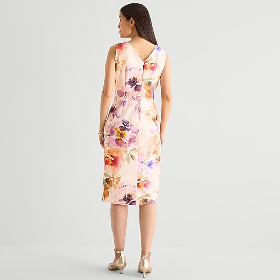 Maya Brooke Womens Floral Jacket Dress