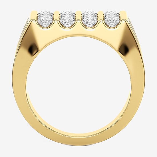 (G-H / Si2) Mens 2 1/2 CT. T.W. Lab Grown White Diamond 14K Gold Over Silver Fashion Ring