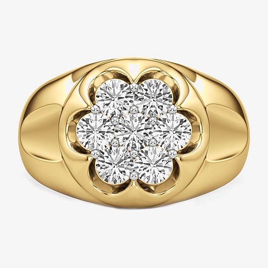 (G-H / Si2) Mens 1 3/4 CT. T.W. Lab Grown White Diamond 14K Gold Over Silver Fashion Ring