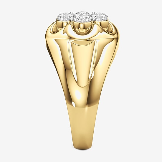 (G-H / Si2) Mens 1 3/4 CT. T.W. Lab Grown White Diamond 14K Gold Over Silver Fashion Ring
