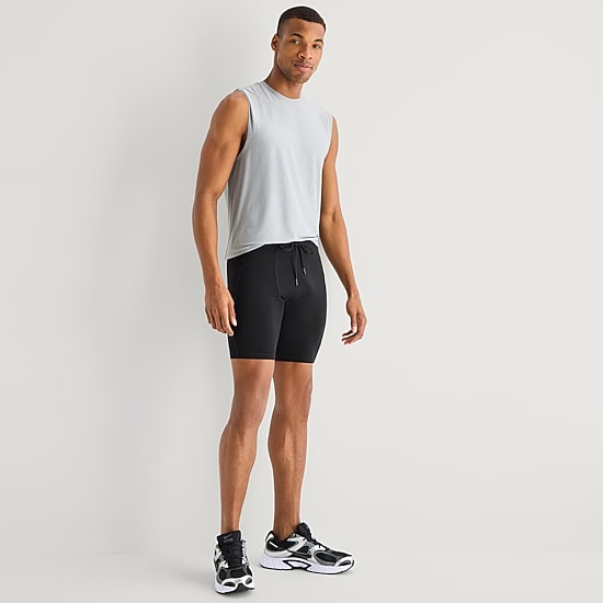 Xersion Performance Half Tight Mens 9" Stretch Fabric Moisture Wicking Drawstring Waist Workout Shorts