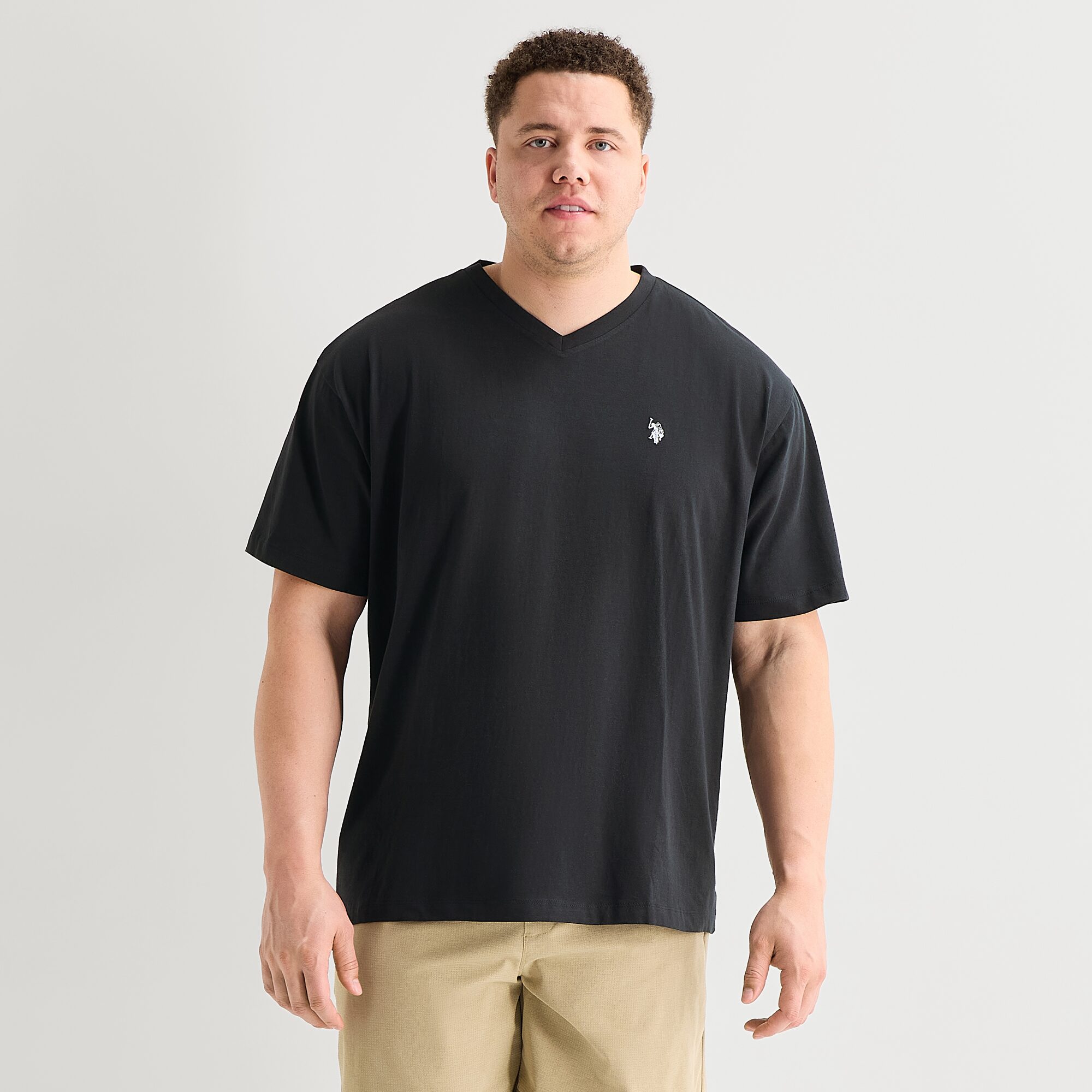 U.S. Polo Assn. Mens V Neck Short Sleeve STRETCH FABRIC Big and Tall T-Shirt