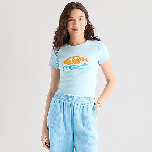 Hurley Womens Juniors Crew Neck Short Sleeve Fitted Graphic T-shirt In Blue