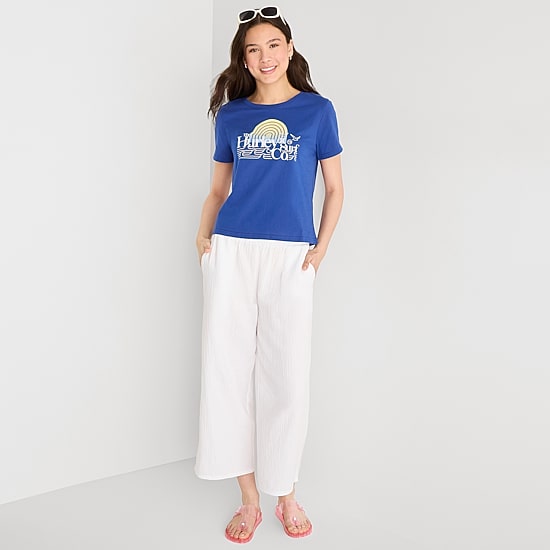 Hurley Womens Juniors Crew Neck Short Sleeve Regular Fit Graphic T-Shirt