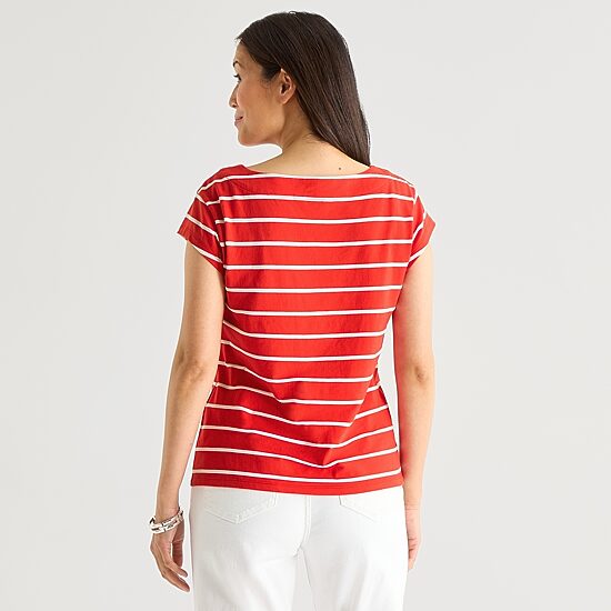 Liz Claiborne Womens Boat Neck Short Sleeve T-Shirt