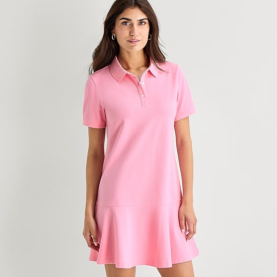 St. John's Bay Womens Short Sleeve Drop Waist Dress