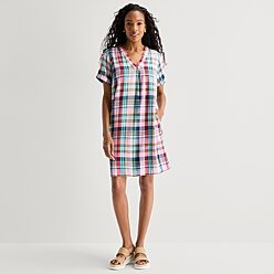 jcpenney liz claiborne denim dress Casual Dresses - Women Short sleeve SIZE:XSMALL ink blue Women's Denim Mini Shift And with a trendy