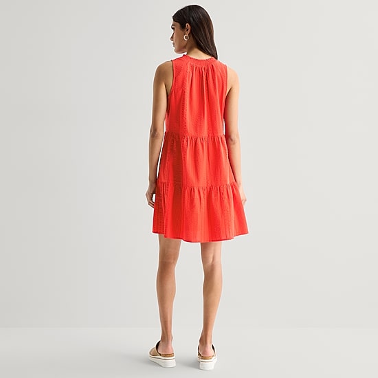 St. John's Bay Womens V Neck Sleeveless A-Line Dress
