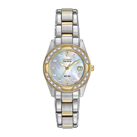 Citizen® Eco-Drive® Regent Womens Diamond-Accent Mother-of-Pearl
