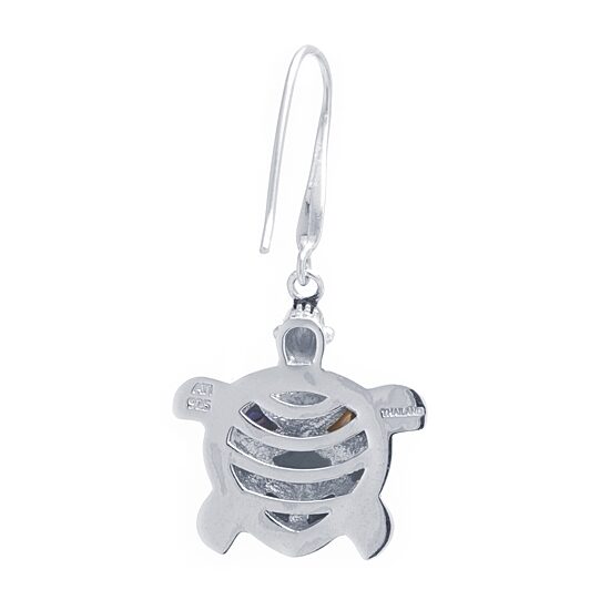 Turtle Womens Genuine Abalone Sterling Silver Drop Earrings