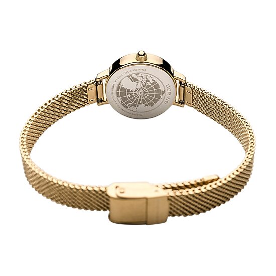 Bering Womens Gold Tone Stainless Steel 2-pc. Watch Boxed Set 11022-334-1-Gwp190