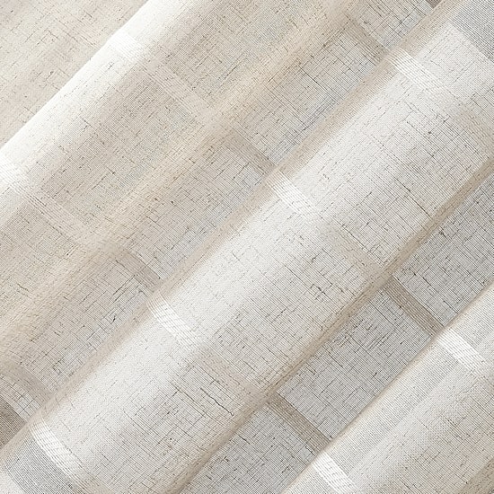 Clean Window Twill Stripe Anti-Dust Rod Pocket Sheer Single Curtain Panel