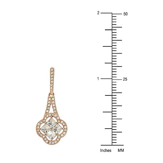 Deal Zone Womens 3 1/2 CT. Genuine White Crystal Sterling Silver Drop Earrings