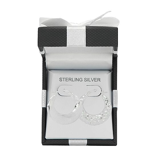 Deal Zone Womens Sterling Silver 27.6mm Hoop Earrings