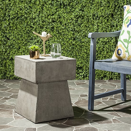 Safavieh Zen Patio Collection Concrete Side Table