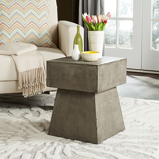 Safavieh Zen Patio Collection Concrete Side Table