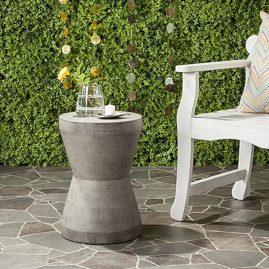 Safavieh Torre Patio Collection Concrete Side Table