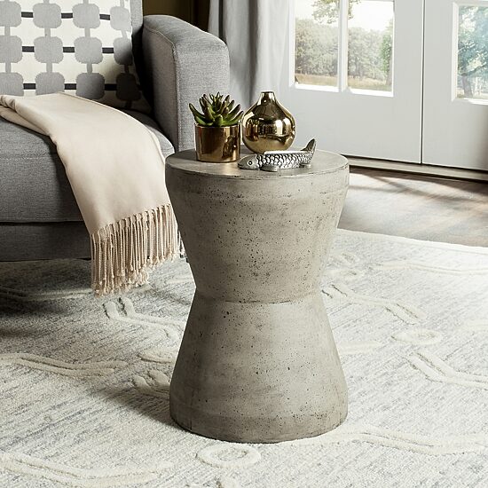 Safavieh Torre Patio Collection Concrete Side Table