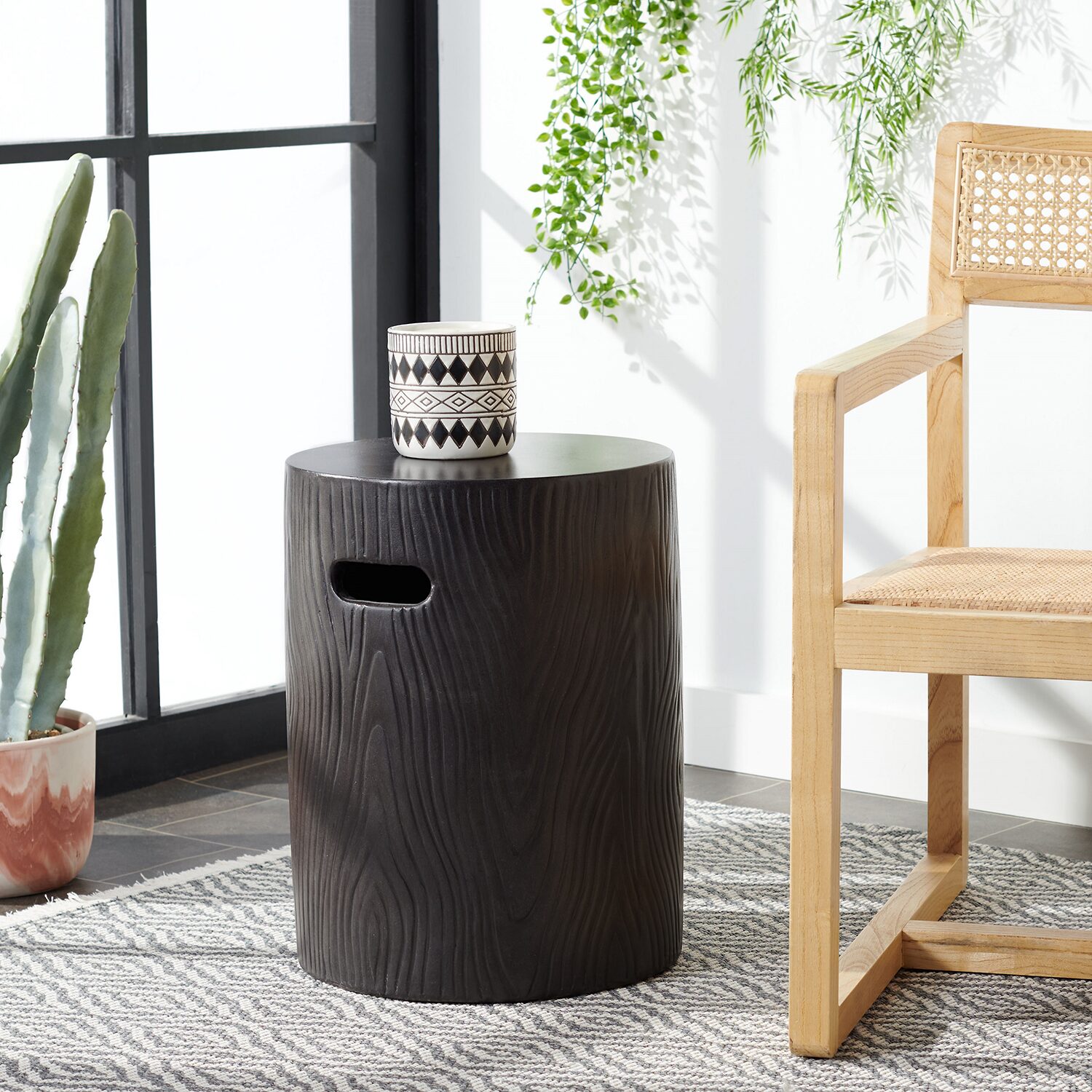 Safavieh Trunk Patio Collection Concrete Side Table
