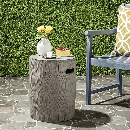 Safavieh Trunk Patio Collection Concrete Side Table