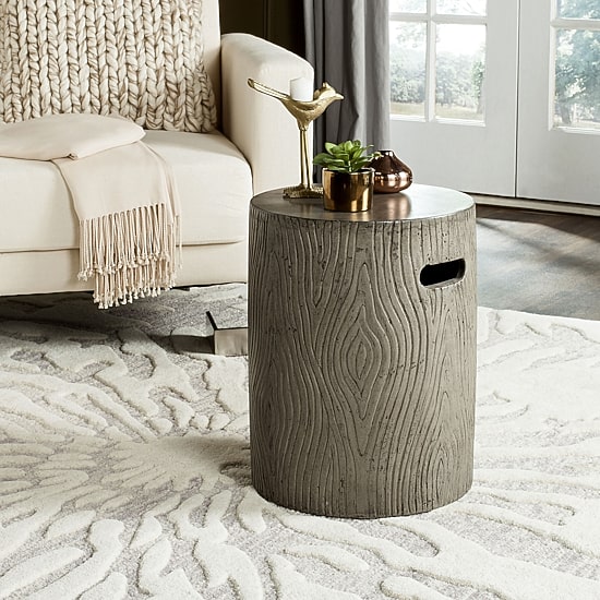 Safavieh Trunk Patio Collection Concrete Side Table