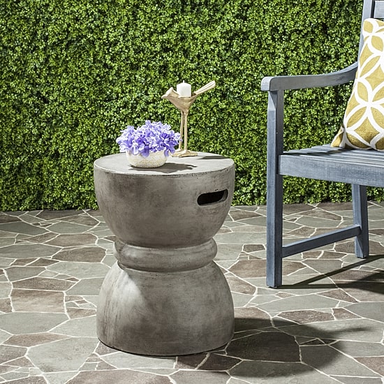 Safavieh Haruki Patio Collection Concrete Side Table