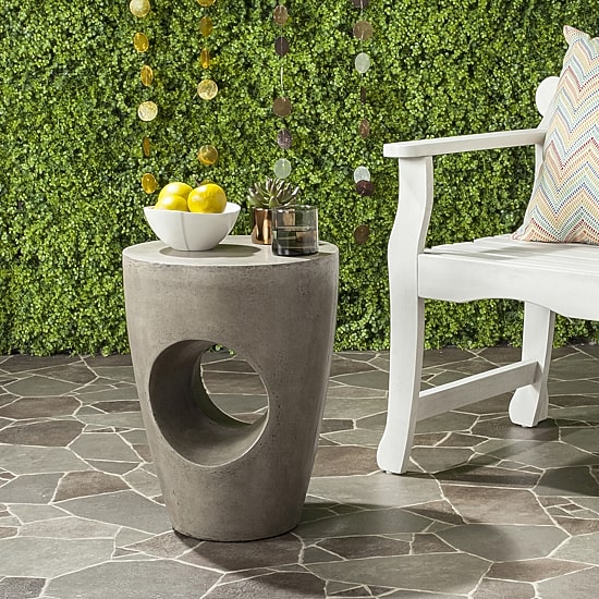 Safavieh Aishi Patio Collection Concrete Side Table