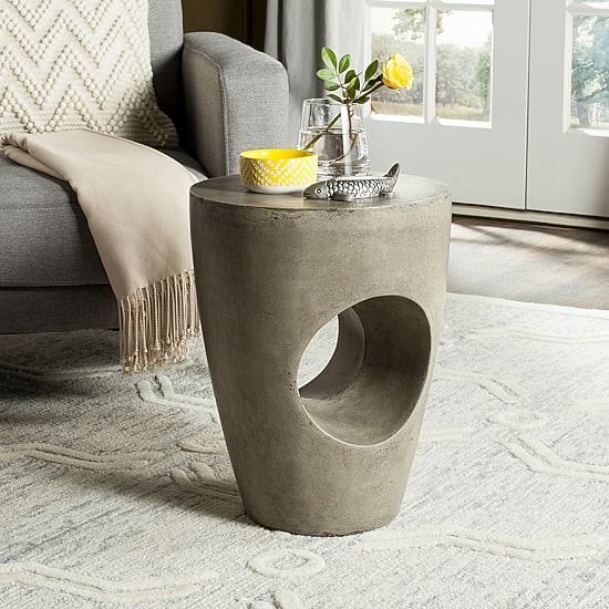 Safavieh Aishi Patio Collection Concrete Side Table