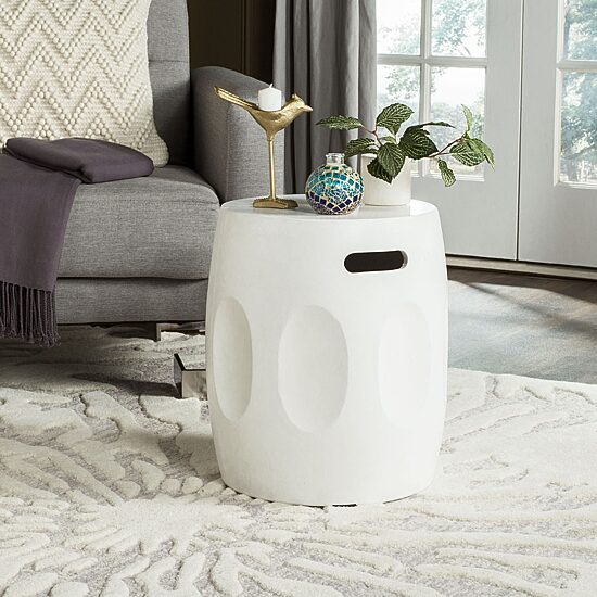 Safavieh Zuri Patio Collection Weather Resistant Concrete Side Table