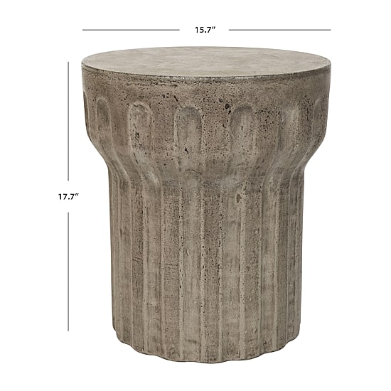 Safavieh Vesta Patio Collection Weather Resistant Concrete Side Table