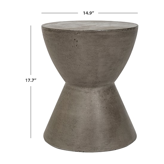 Safavieh Athena Patio Collection Weather Resistant Concrete Side Table
