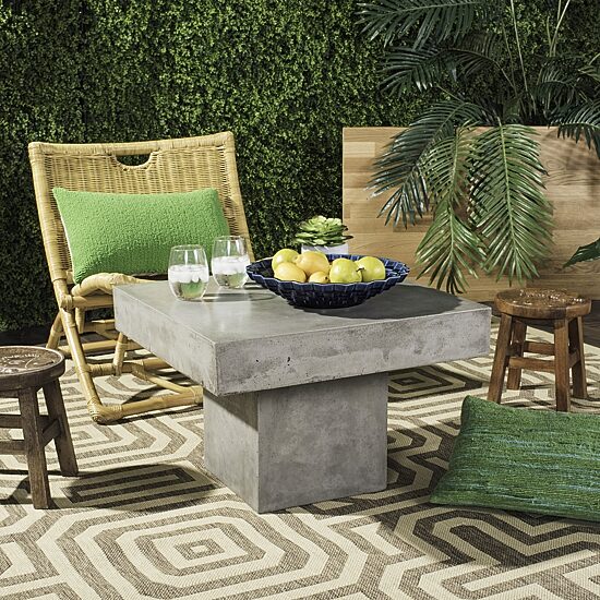 Safavieh Tallen Collection Weather Resistant Concrete Coffee Table