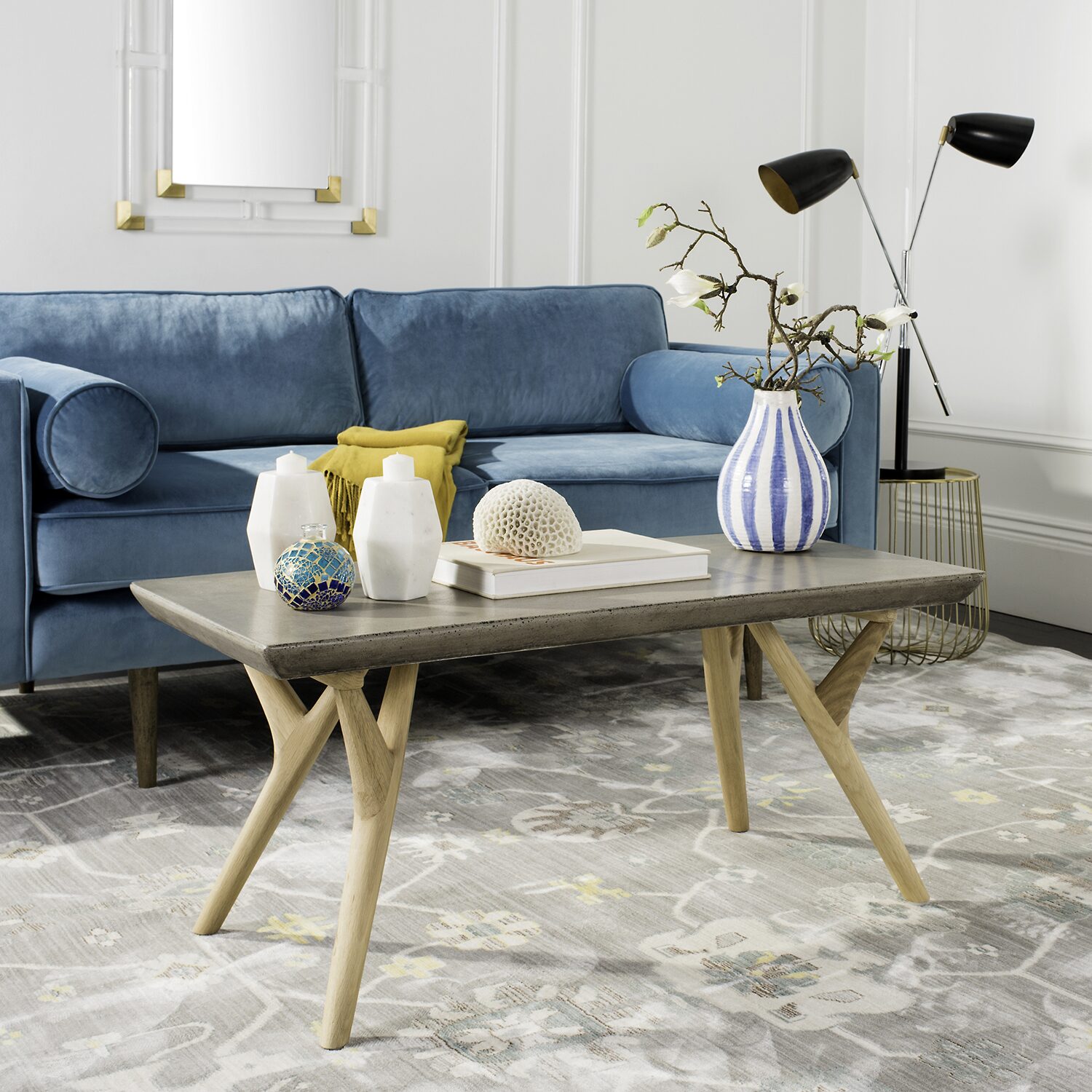 Safavieh Pacey Patio Collection Weather Resistant Concrete Coffee Table