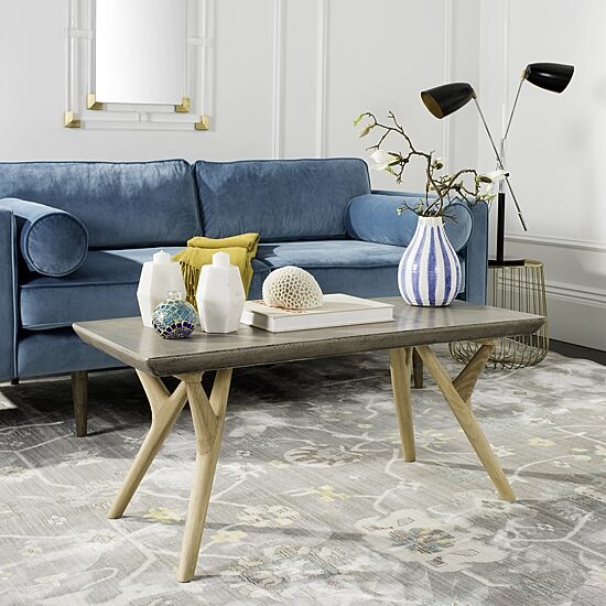 Safavieh Pacey Patio Collection Weather Resistant Concrete Coffee Table