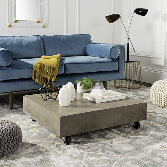 Safavieh Gargon Patio Collection Weather Resistant Concrete Coffee Table