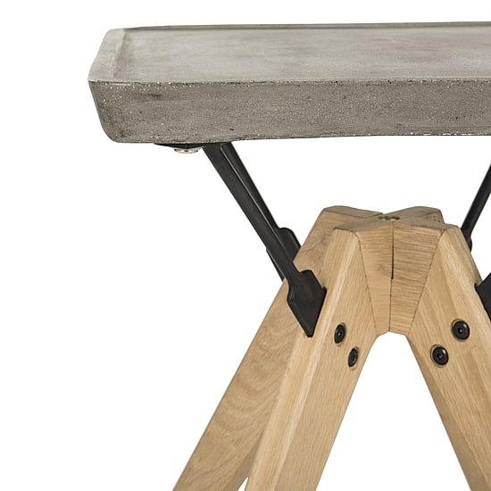 Safavieh Marcio Patio Collection Weather Resistant Concrete Side Table