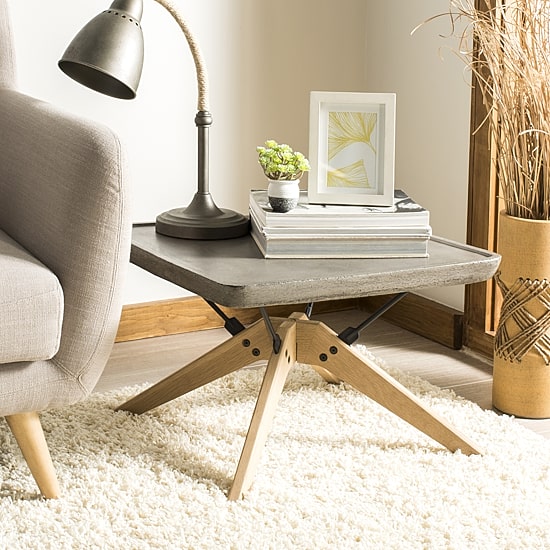 Safavieh Delartin Patio Collection Weather Resistant Concrete Coffee Table
