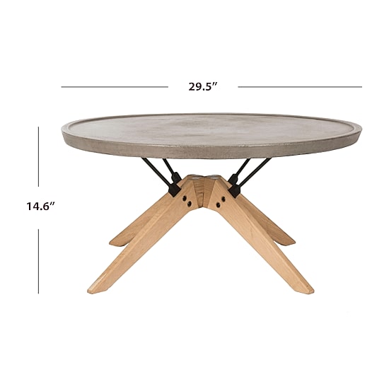 Safavieh Bryson Patio Collection Weather Resistant Concrete Coffee Table