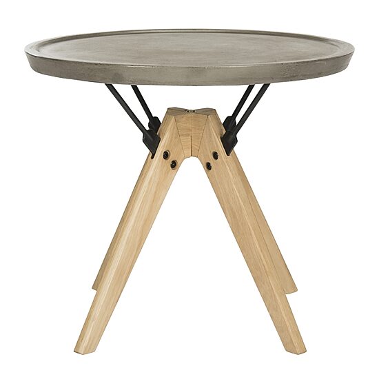 Safavieh Farmond Patio Collection Weather Resistant Concrete Side Table